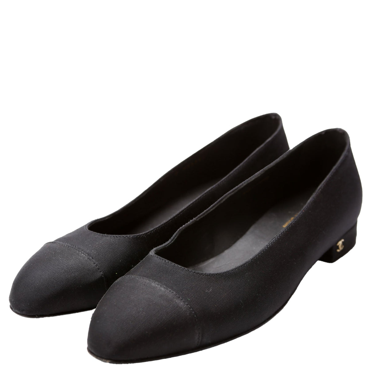 Chanel Cap Toe Uniform Ballet Flats Size 39 Black