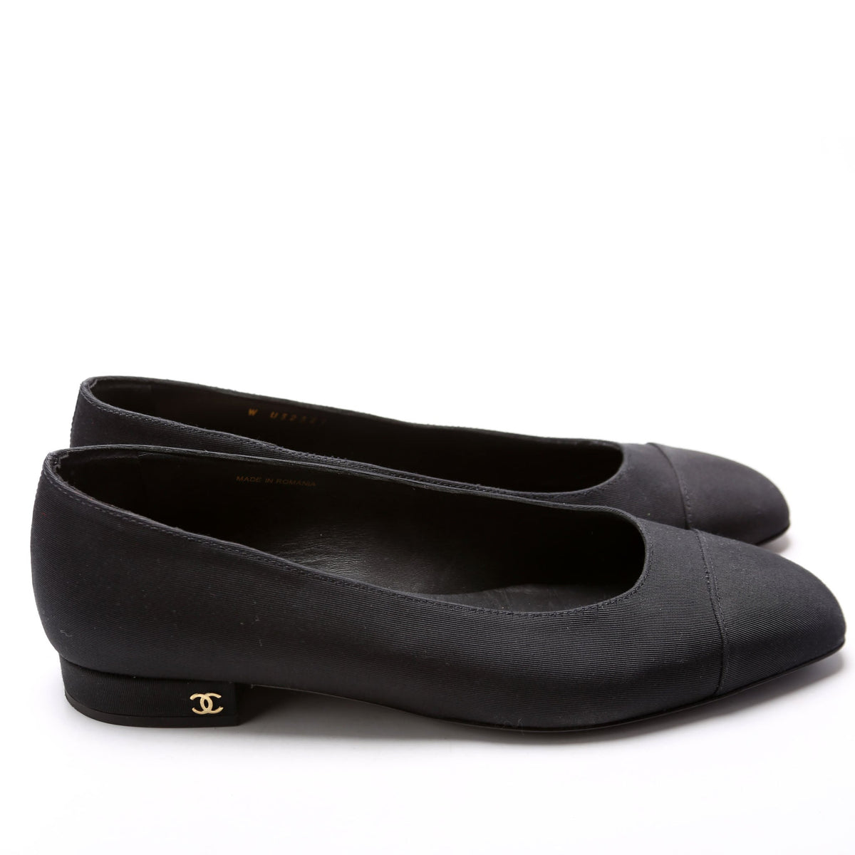 Chanel Cap Toe Uniform Ballet Flats Size 39 Black