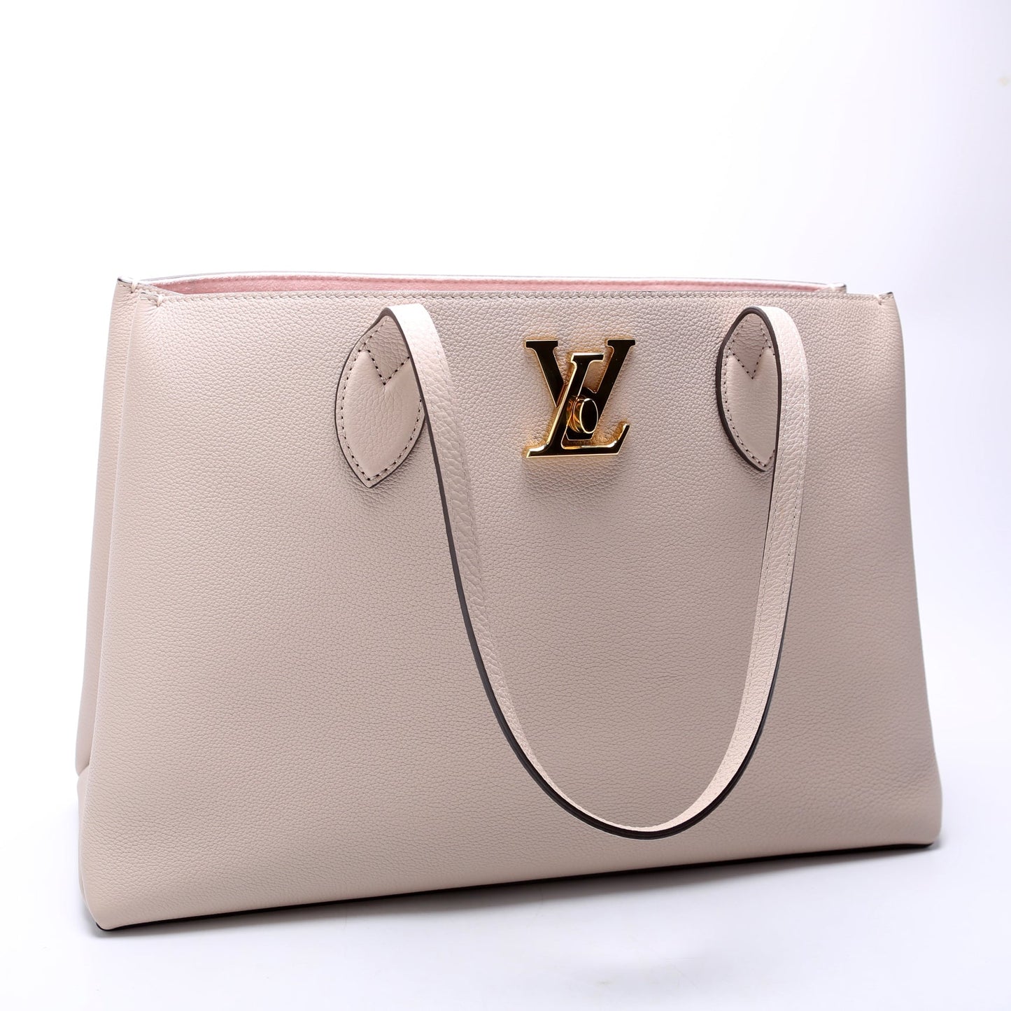 Louis-Vuitton Lockme Shopper Calfskin Beige
