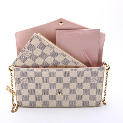 Pochette Felicie Damier Azure Pink