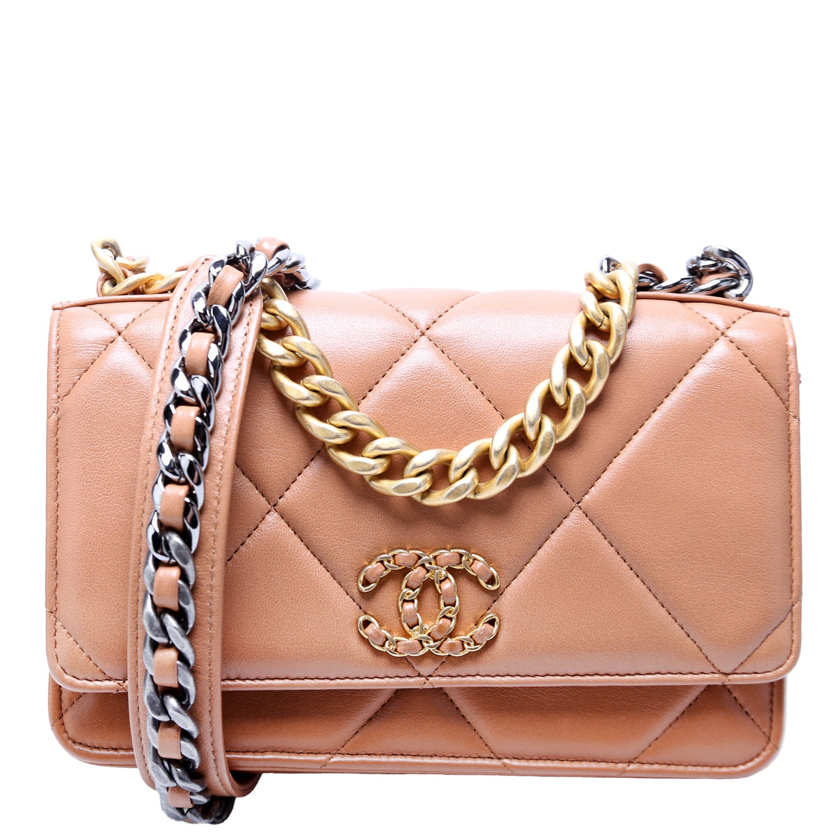 Chanel Chanel 19 WOC Quilted Lambskin RFID Brown