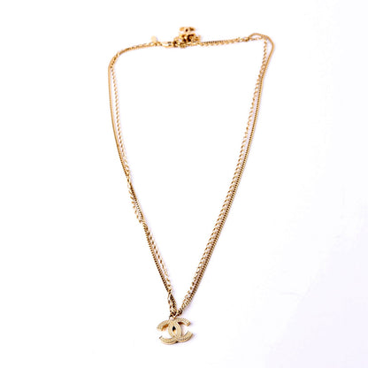 Chanel CC Multi Strand Long Necklace Champagne