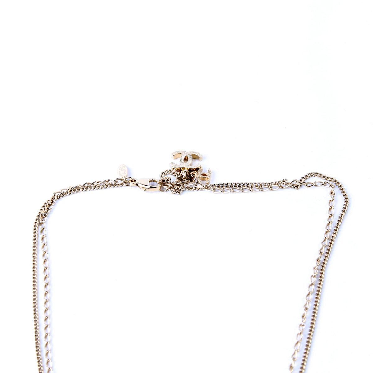 Chanel CC Multi Strand Long Necklace Champagne
