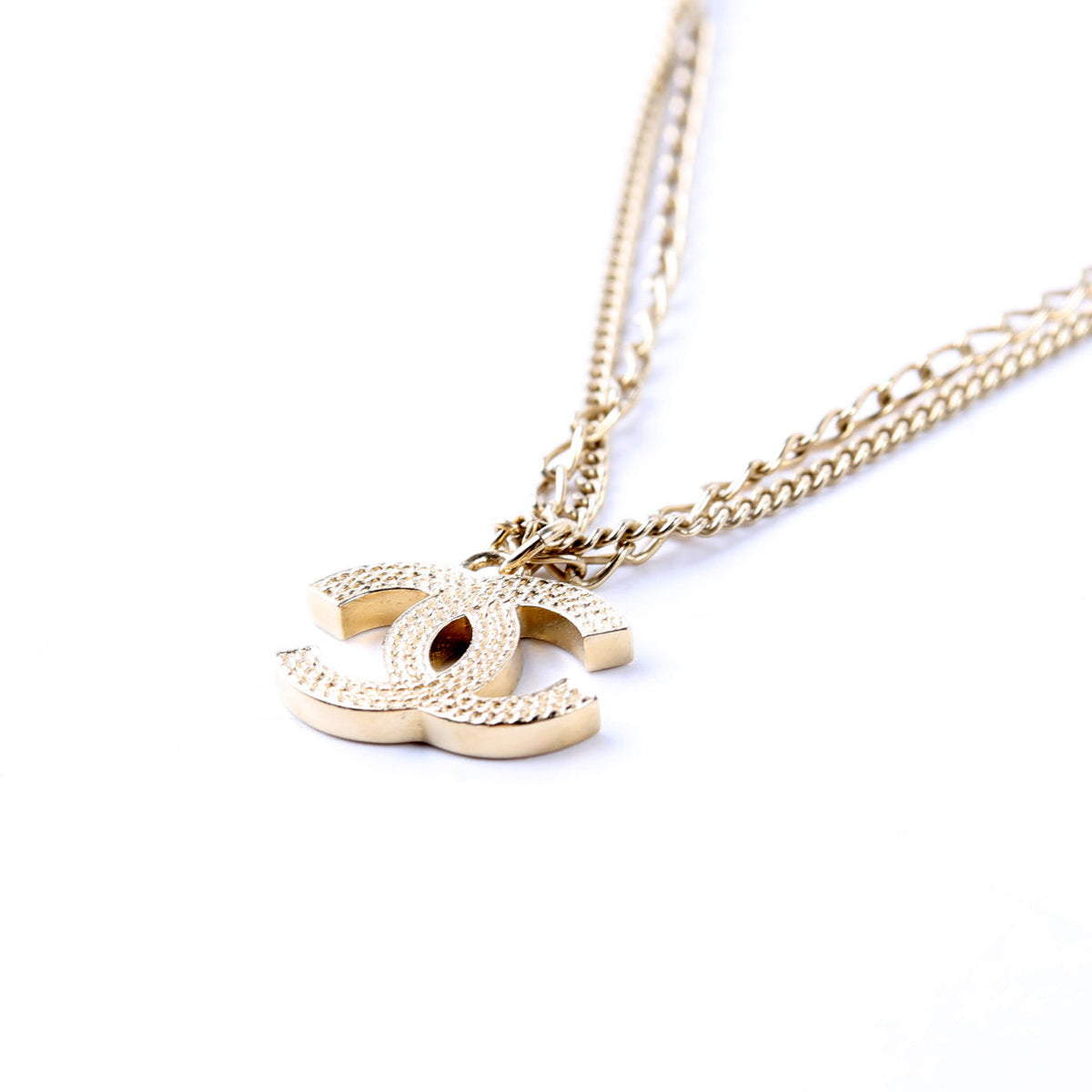 Chanel CC Multi Strand Long Necklace Champagne