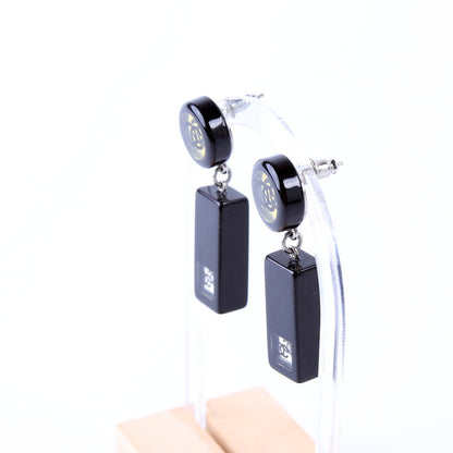 Chanel Earrings: CC Resin Bar Drop