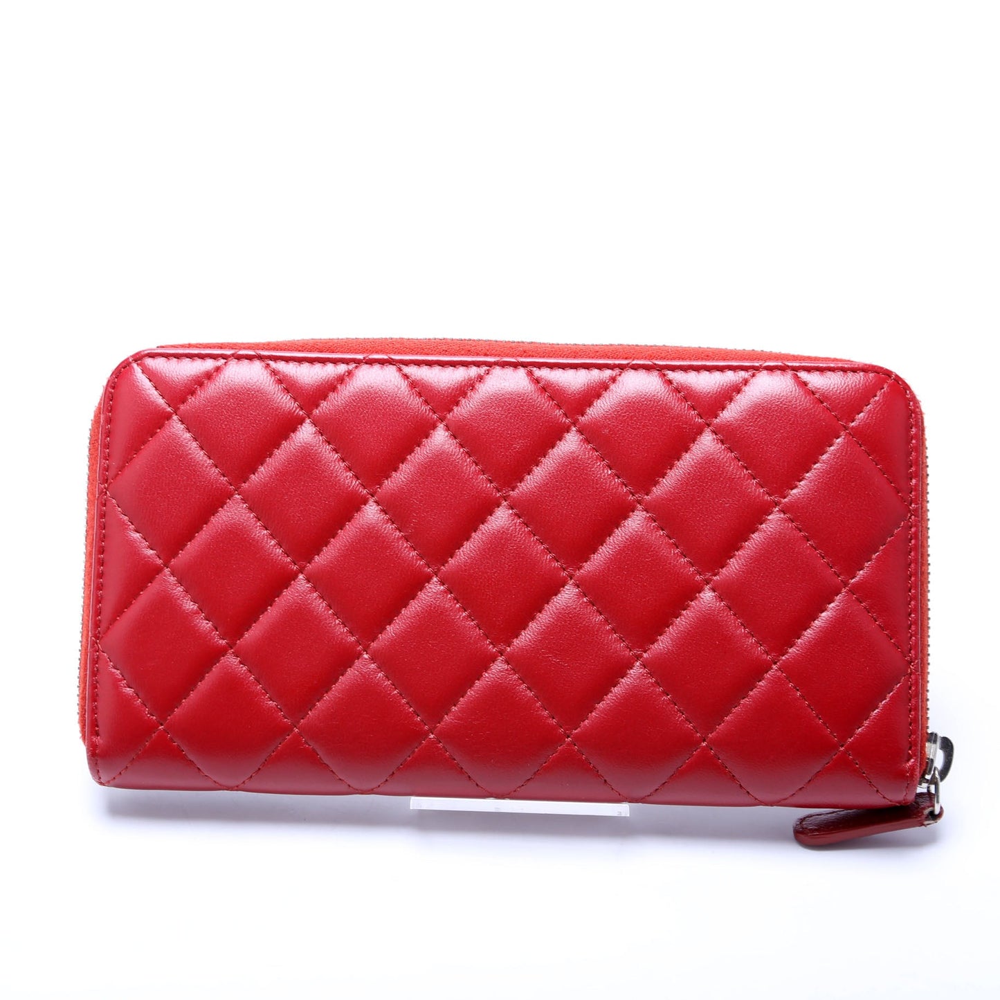 Chanel CC Long Zip Around Wallet Lambskin Red