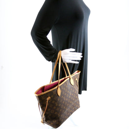Neverfull With Wallet MM Monogram Pink Interior