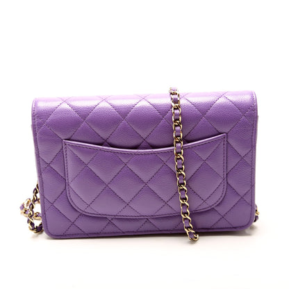 Chanel hold for alex t WOC Classic Quilted Caviar RFID Purple
