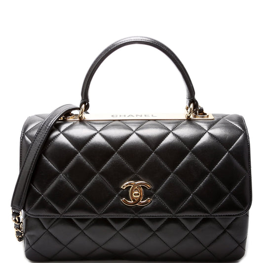 Chanel Trendy Top Handle Medium Lambskin 28M Black