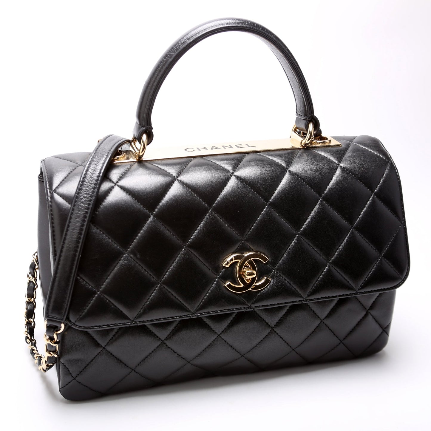 Chanel Trendy Top Handle Medium Lambskin 28M Black