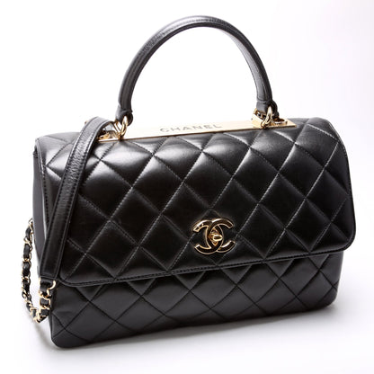 Chanel Trendy Top Handle Medium Lambskin 28M Black