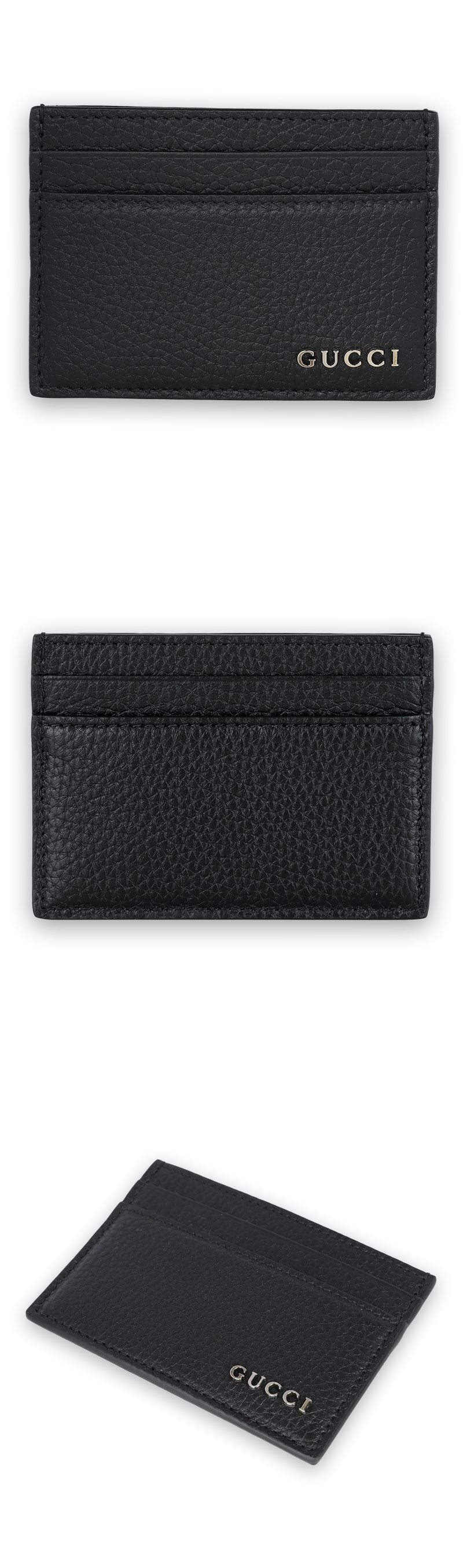 Gucci Men's Metal Logo Leather Card Holder 142706741