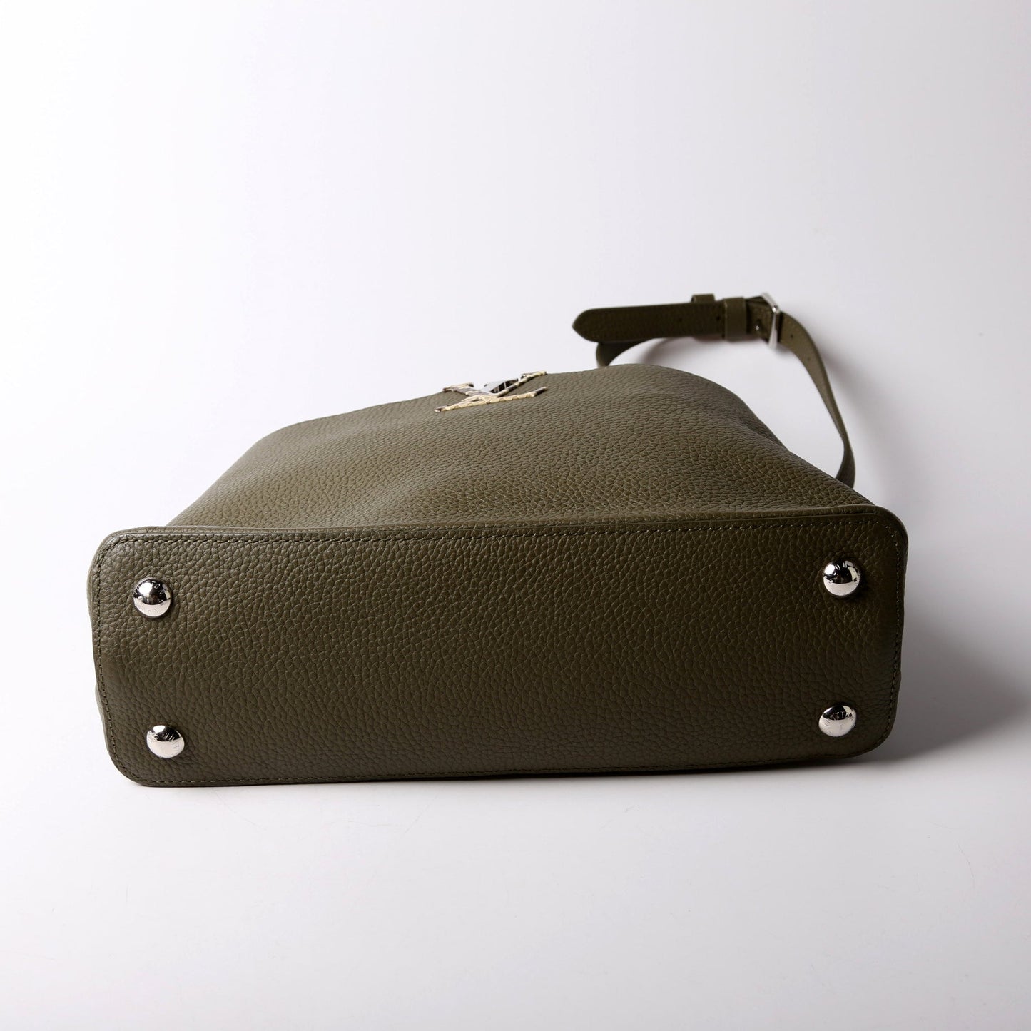Louis-Vuitton Capucines PM Taurillon/Python Green