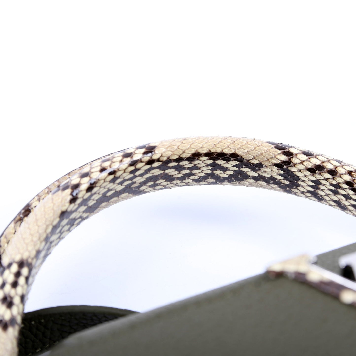 Louis-Vuitton Capucines PM Taurillon/Python Green