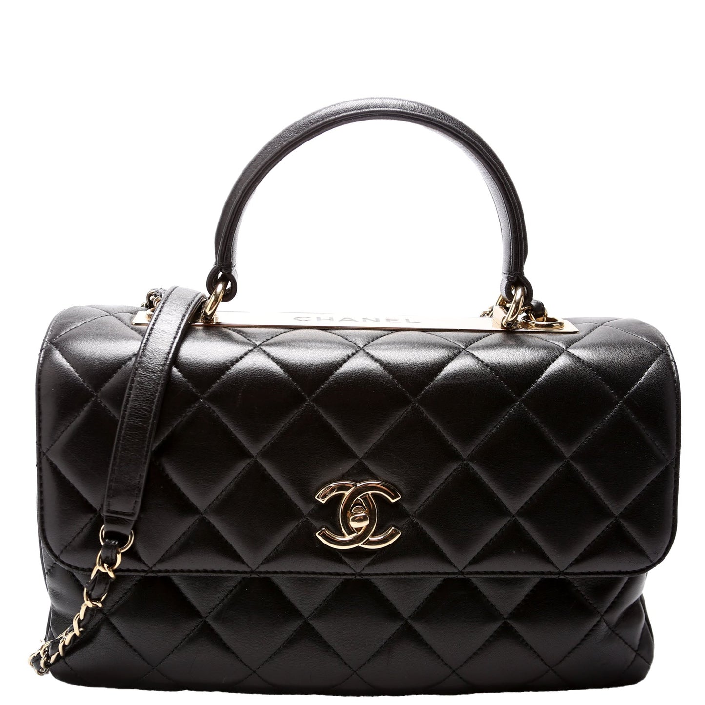 Chanel Trendy Top Handle Medium Lambskin 24M Black