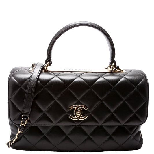 Chanel Trendy Top Handle Medium Lambskin 24M Black