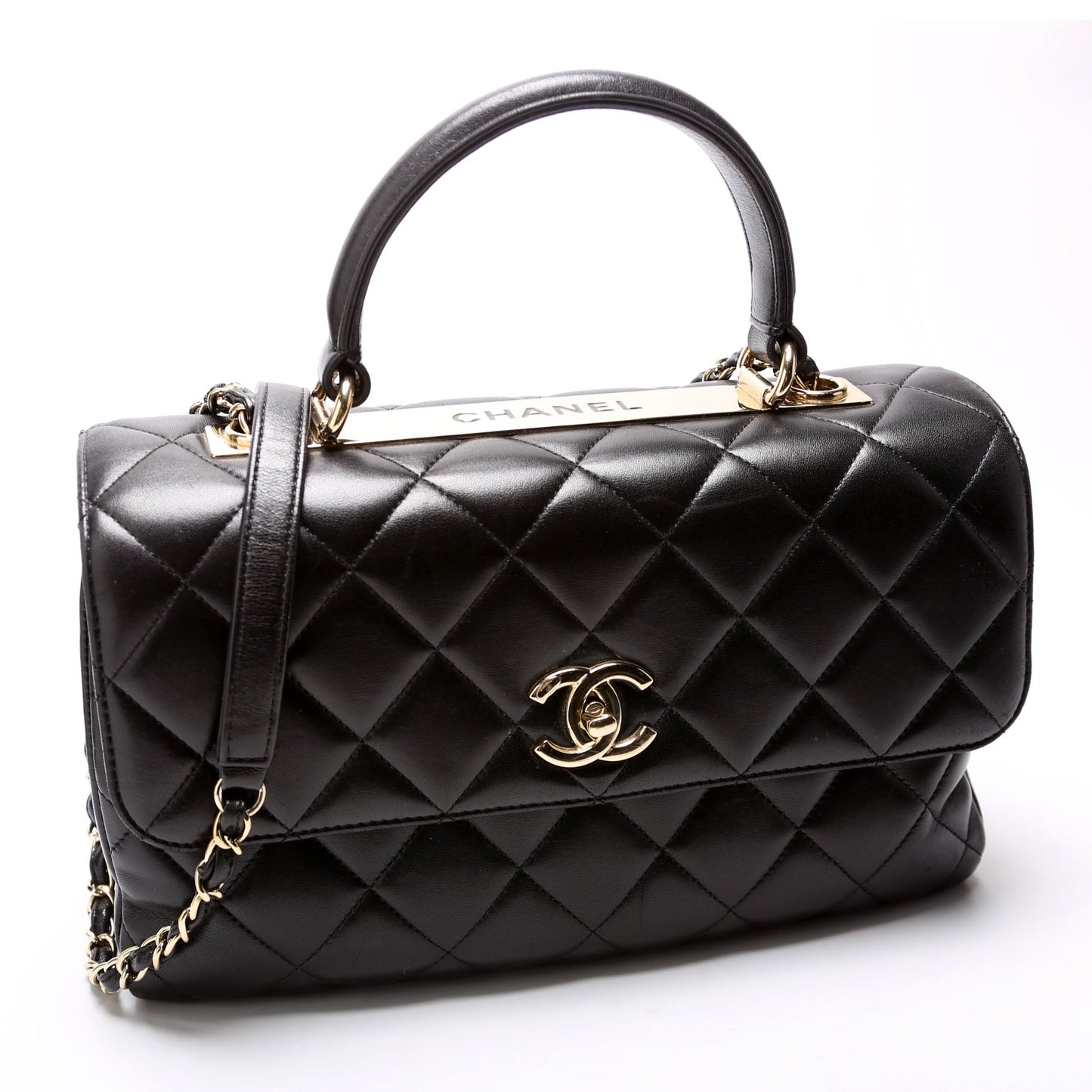 Chanel Trendy Top Handle Medium Lambskin 24M Black