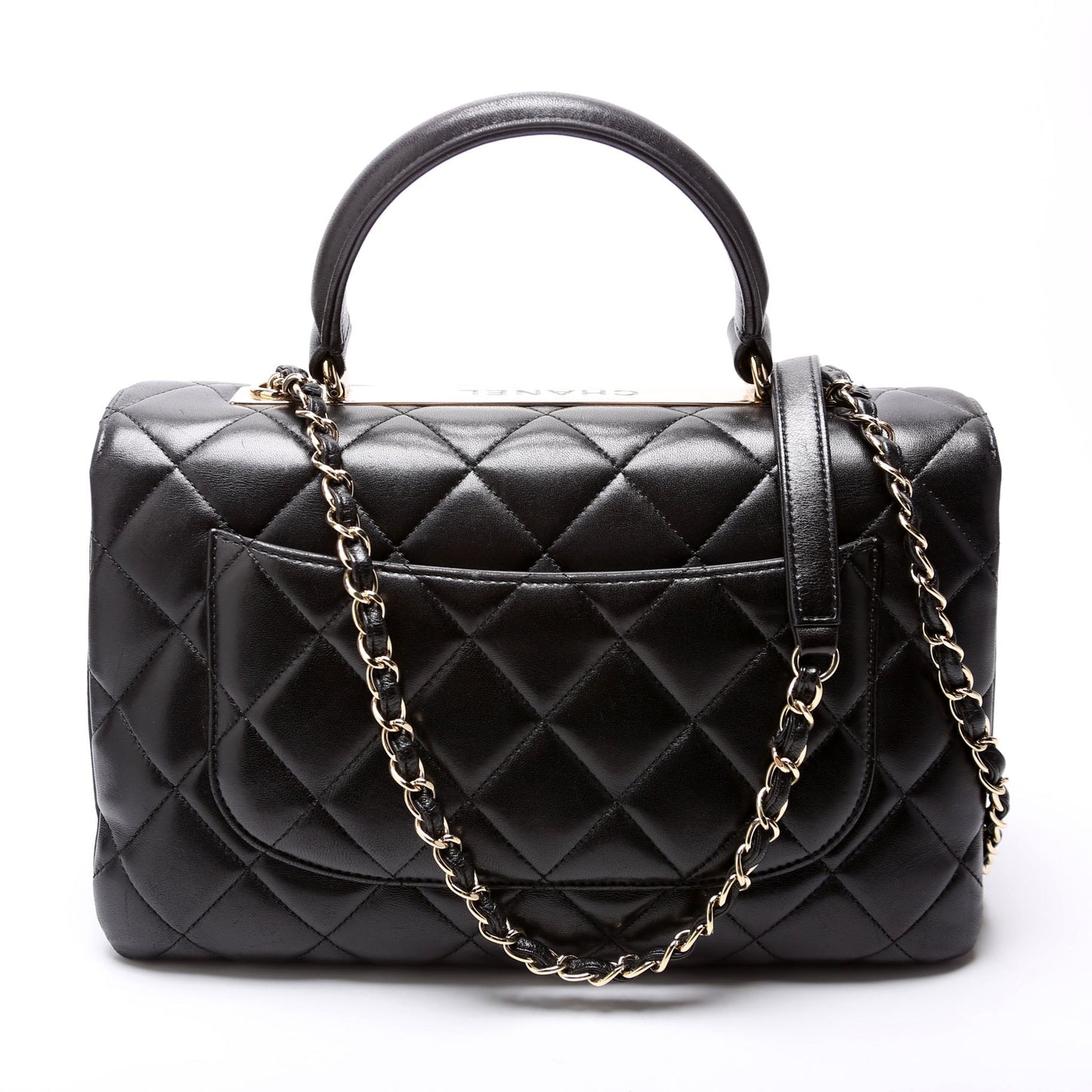 Chanel Trendy Top Handle Medium Lambskin 24M Black