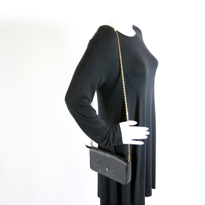 Pochette Felicie Empreinte Black
