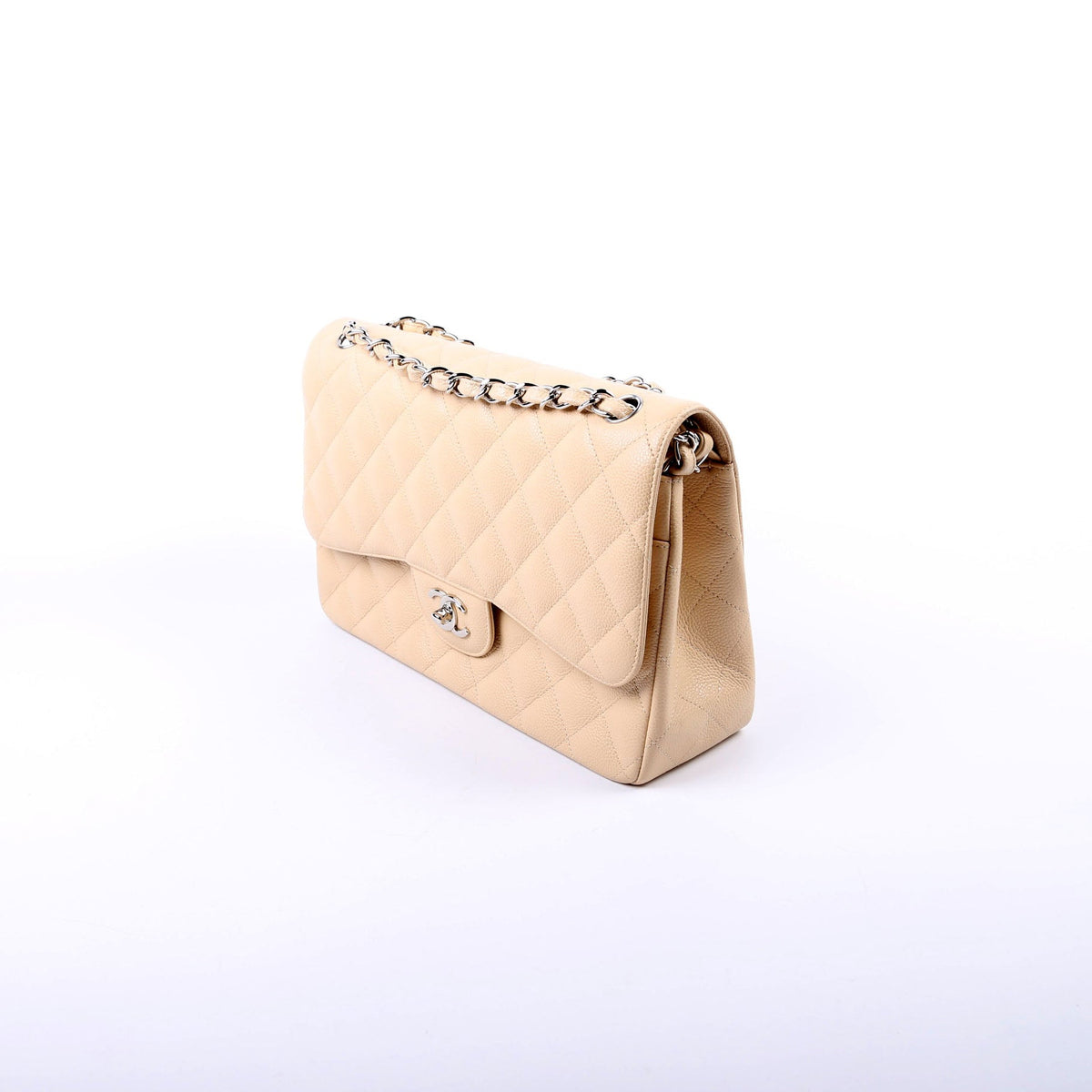 Chanel Classic Flap Jumbo Caviar 14-16M Nude