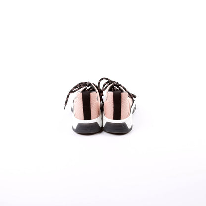 Chanel CC Suede/Fabric Trainers Size 39.5 Pink