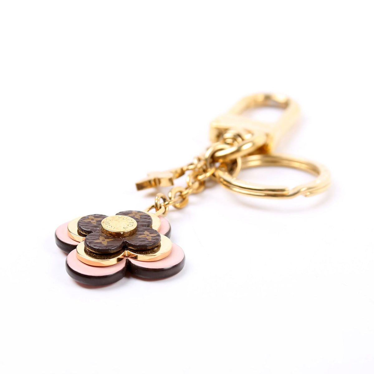 Louis-Vuitton Blooming Flowers BB Bag Charm Key Chain Brown/Pink