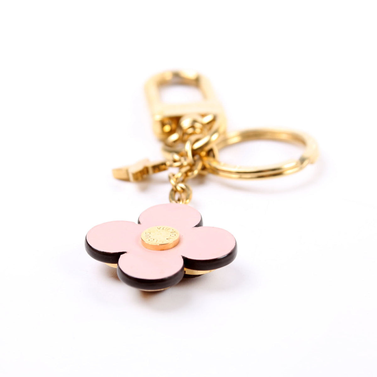 Louis-Vuitton Blooming Flowers BB Bag Charm Key Chain Brown/Pink