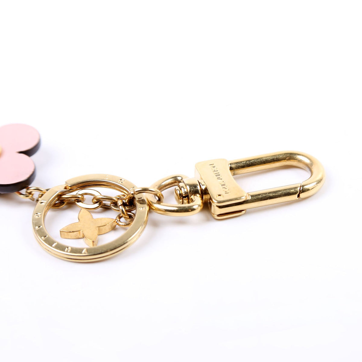 Louis-Vuitton Blooming Flowers BB Bag Charm Key Chain Brown/Pink