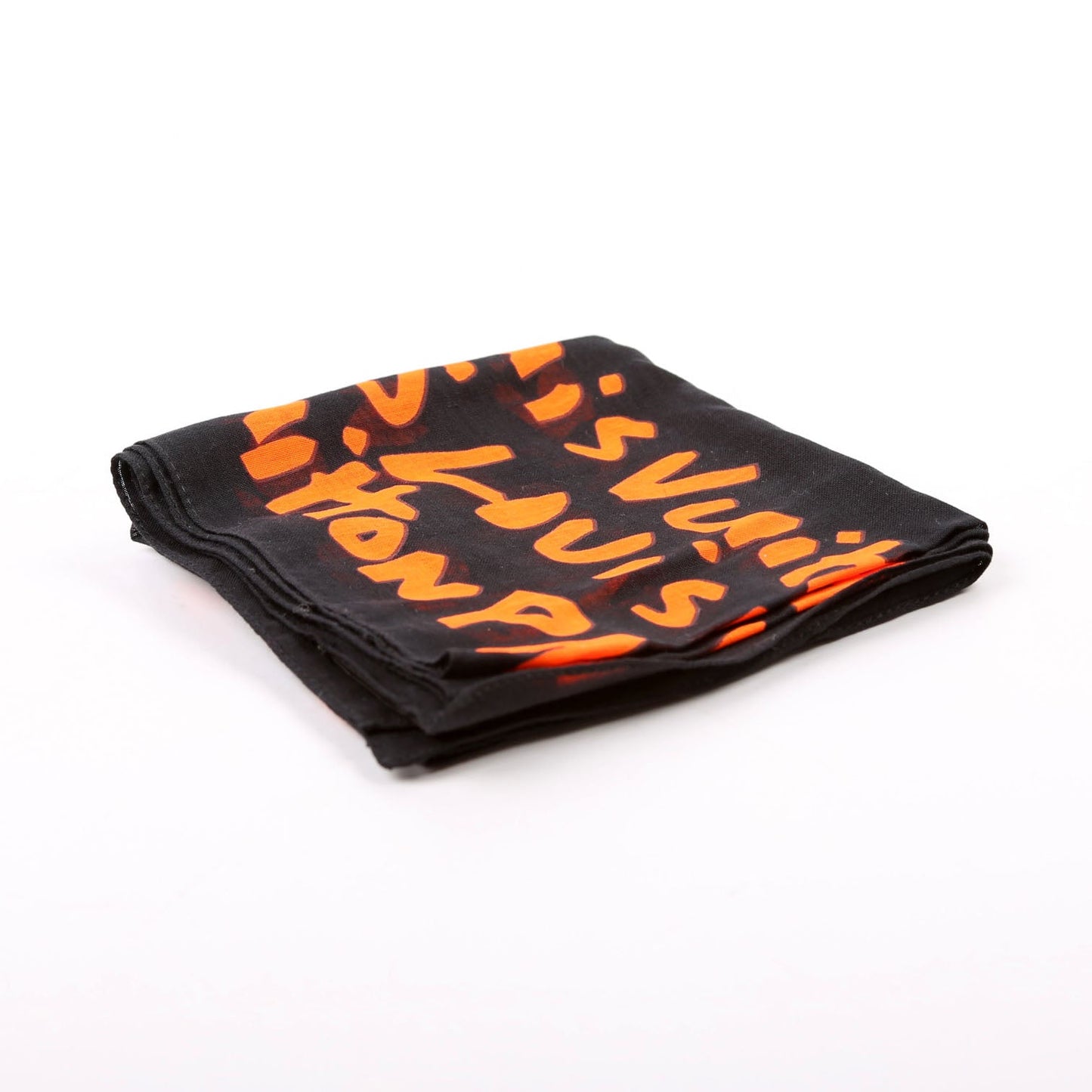 Louis-Vuitton Graffiti Monogram Bandana Cotton Black/Orange