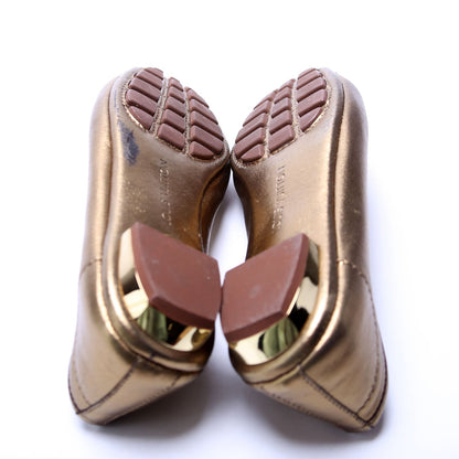 Louis-Vuitton LV Bronze Leather Ballet Flats Size .