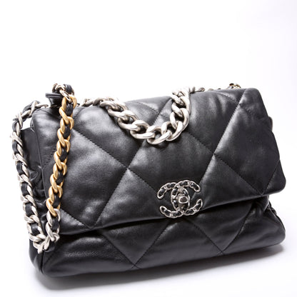 Chanel Quilted Goatskin 19 Large Flap RFID Black