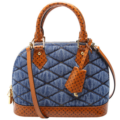 Louis-Vuitton Alma BB Malletage Monogram Denim Blue/Brown