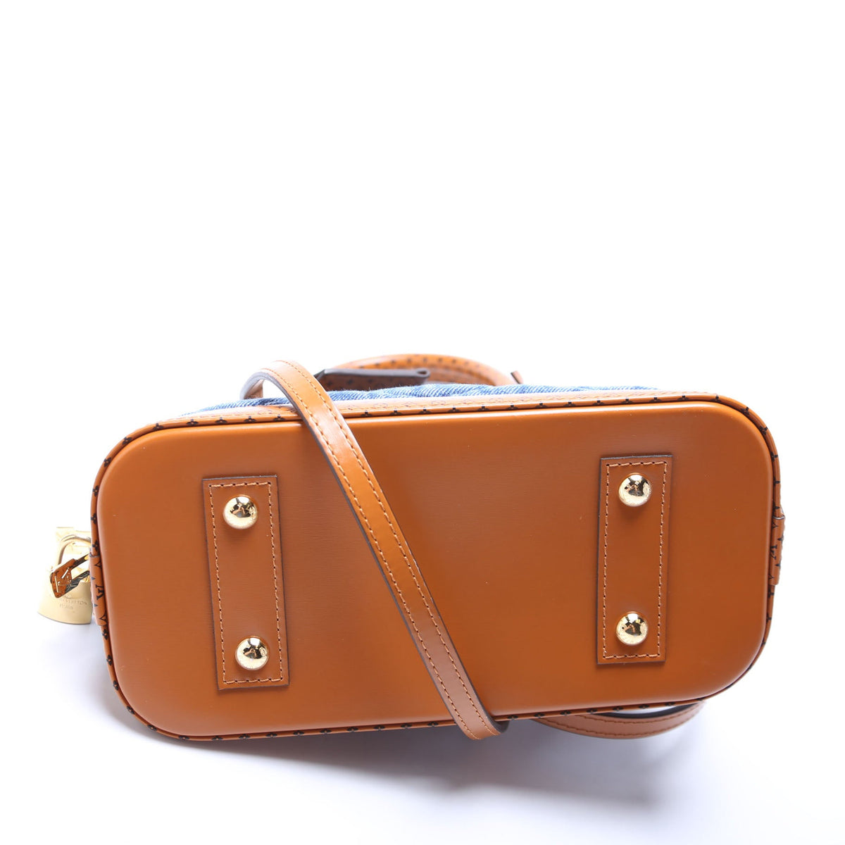 Louis-Vuitton Alma BB Malletage Monogram Denim Blue/Brown