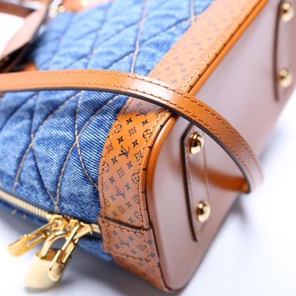 Louis-Vuitton Alma BB Malletage Monogram Denim Blue/Brown