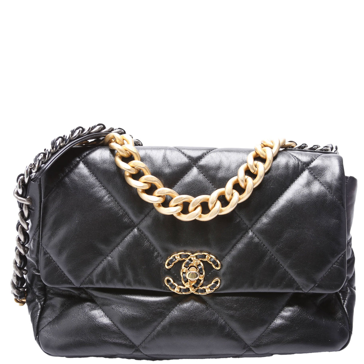 Chanel Quilted Goatskin 19 Large Flap 29M Black