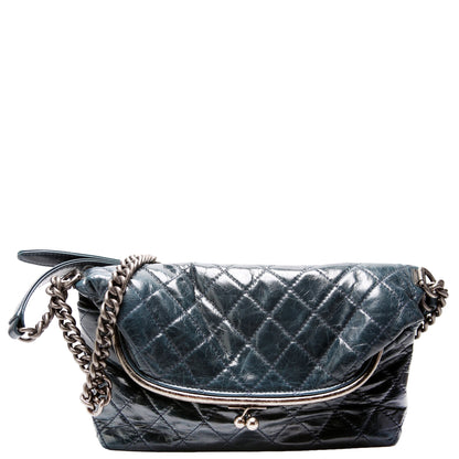 Chanel Tabatiere Kisslock Fold Over Quilted Aged Calfskin Bag 21M