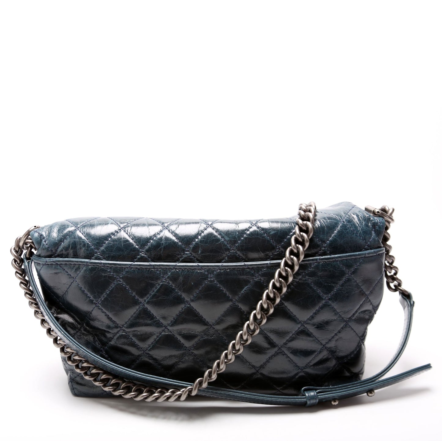 Chanel Tabatiere Kisslock Fold Over Quilted Aged Calfskin Bag 21M