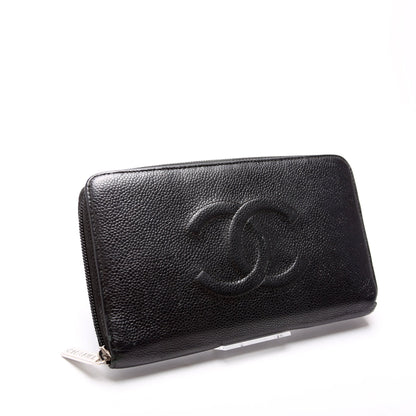 Chanel Timeless CC Zip Around Organizer Wallet 17M Black