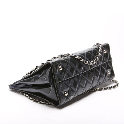 Chanel Petite Timeless CC Tote Quilted Patent 17M Blue