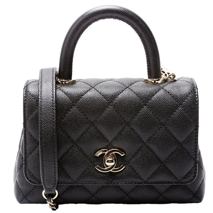 Chanel Coco Top Handle Extra Mini Caviar RFID Black