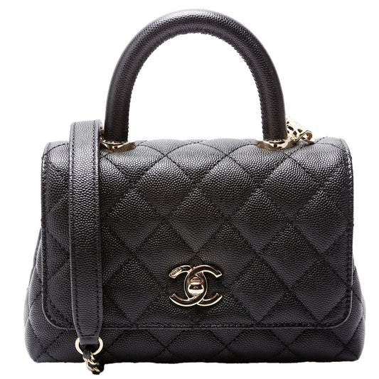 Chanel Coco Top Handle Extra Mini Caviar RFID Black