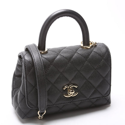 Chanel Coco Top Handle Extra Mini Caviar RFID Black