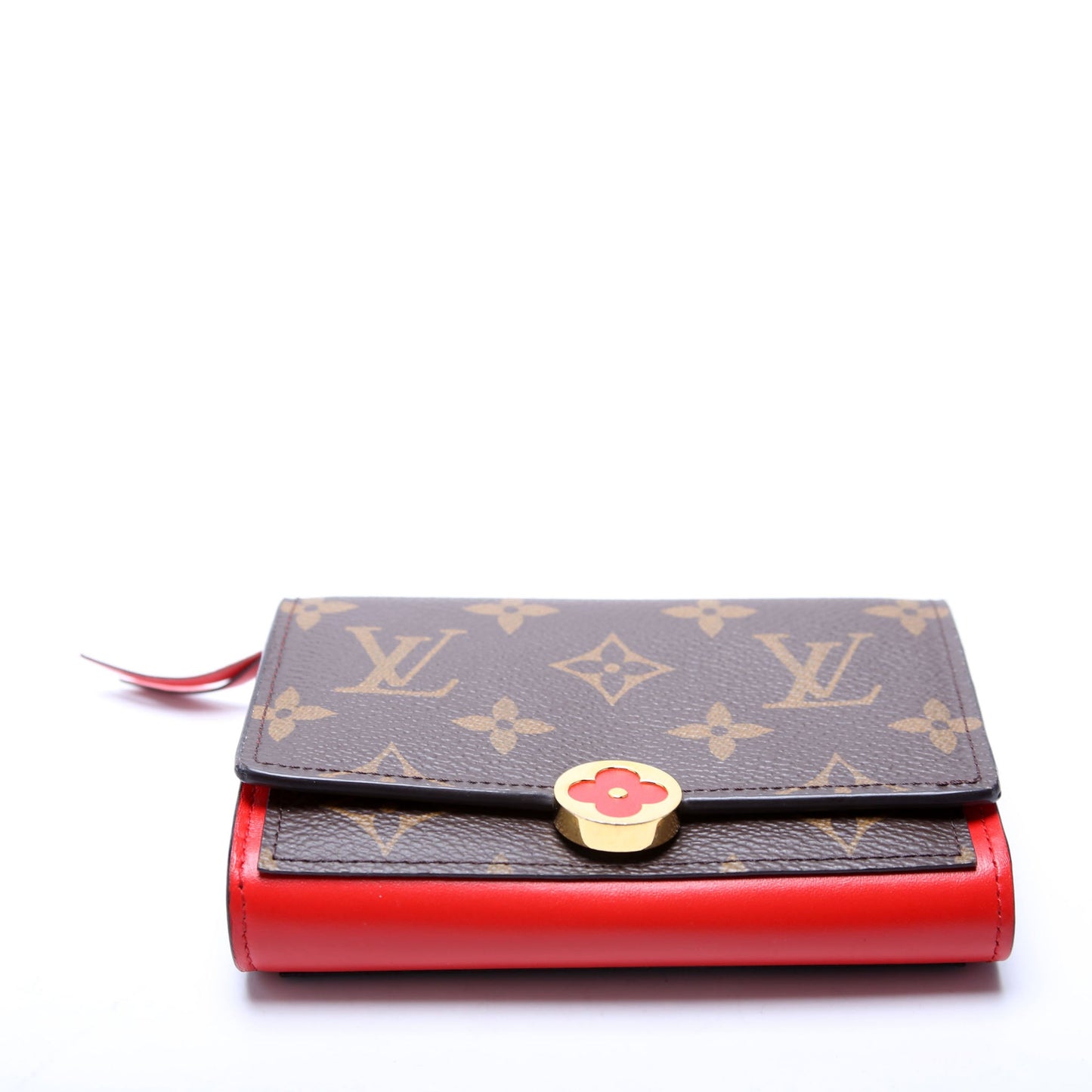 Louis-Vuitton Flore Compact Wallet Monogram Red