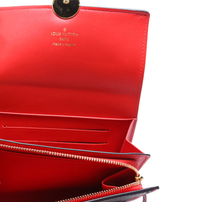 Louis-Vuitton Flore Compact Wallet Monogram Red