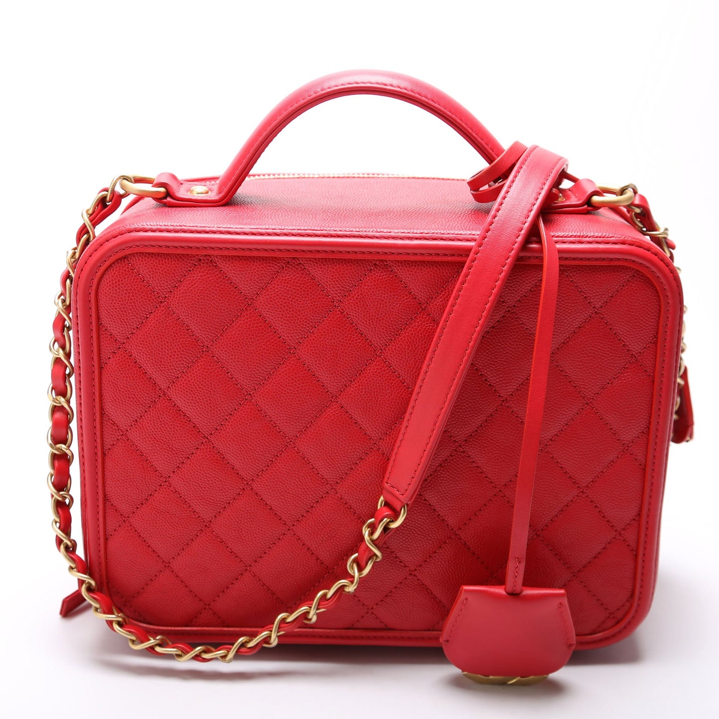 Chanel Filigree Vanity Case Large 25M Red