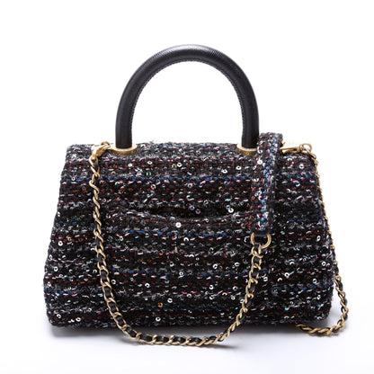 Chanel Coco Top Handle Extra Mini Tweed/Sequin 30M Black/Multicolor