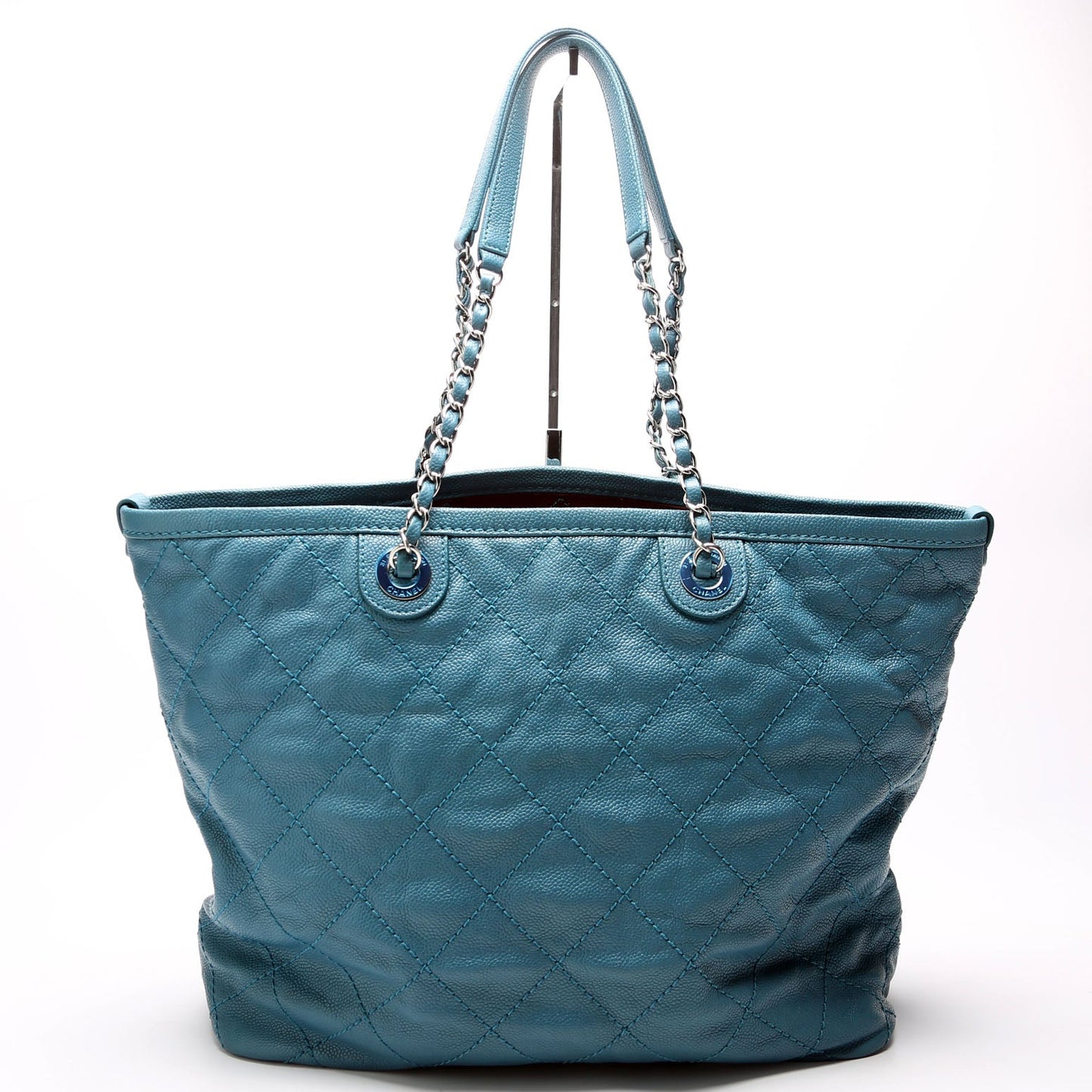 Chanel CC Shopping Tote W/ Pouch Quilted Caviar 20M