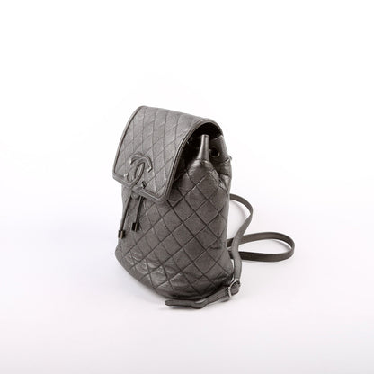 Chanel CC Filigree Backpack Metallic Caviar 26M
