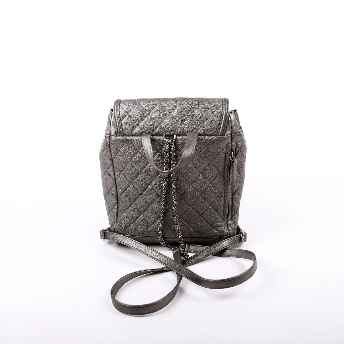 Chanel CC Filigree Backpack Metallic Caviar 26M