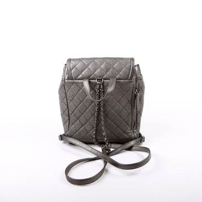 Chanel CC Filigree Backpack Metallic Caviar 26M